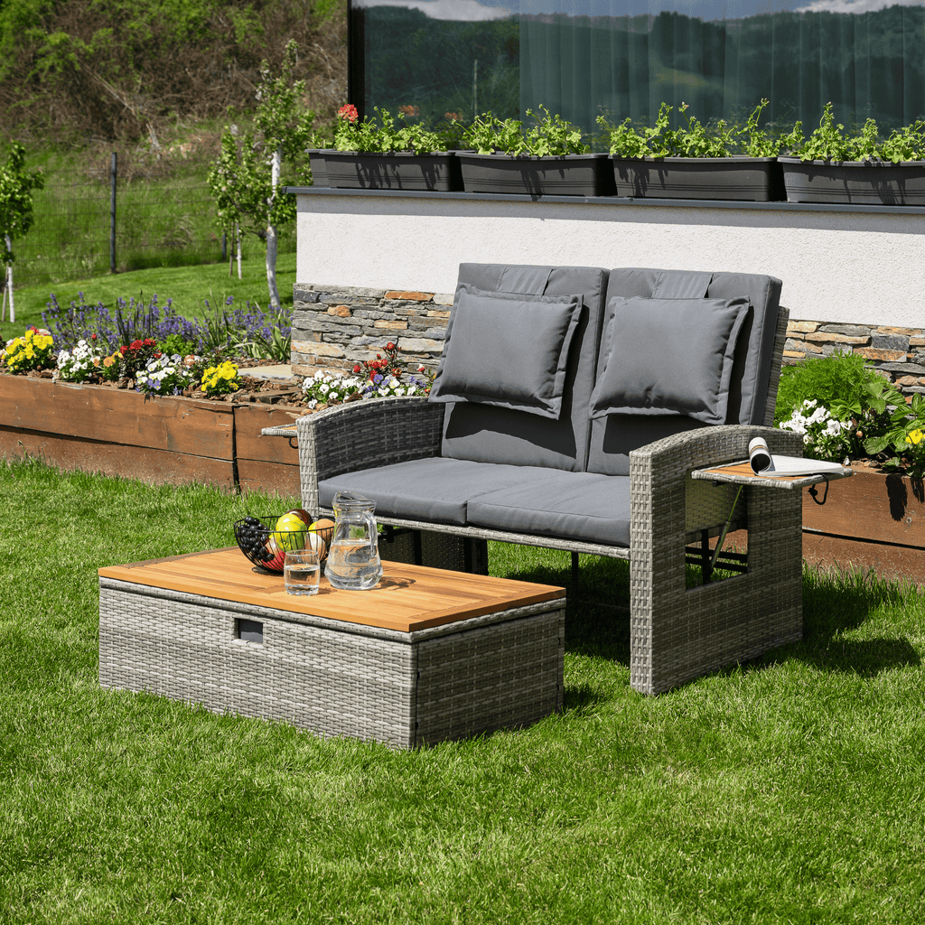 Set gradina MALORY, gri / natural