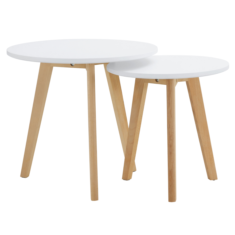 Set 2 masute pt. cafea MALTO 2 NEW, alb/fag