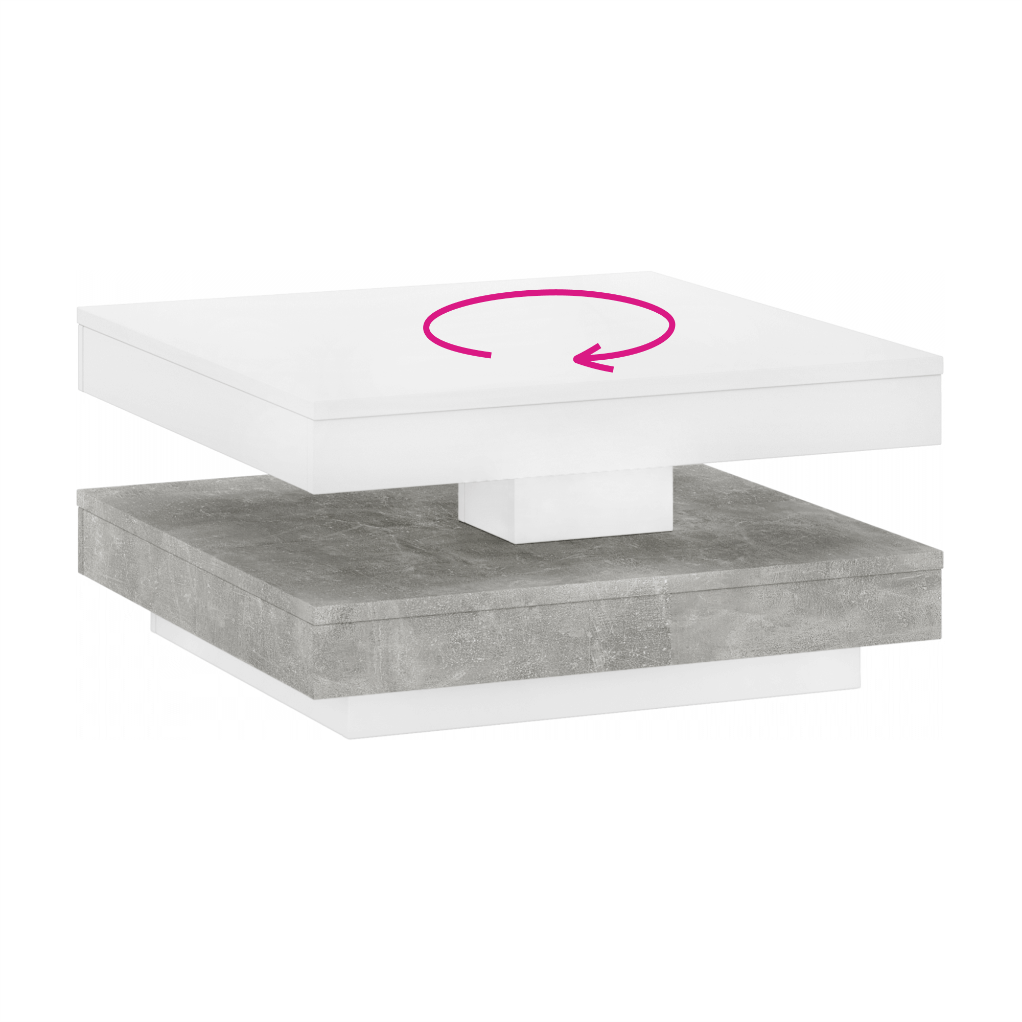 Masuta de cafea MANDY, culoare alba/beton