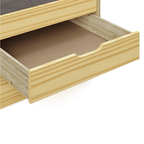 Pat cu pat, extensibil, natural, lemn masiv, 90x200, MARINELLA NEW