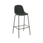 Scaun bar MARIOLA 2 NEW, material textil gri inchis/metal
