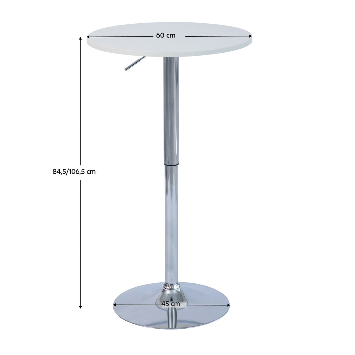 Masă bar Brany 3 – schiță cu dimensiuni