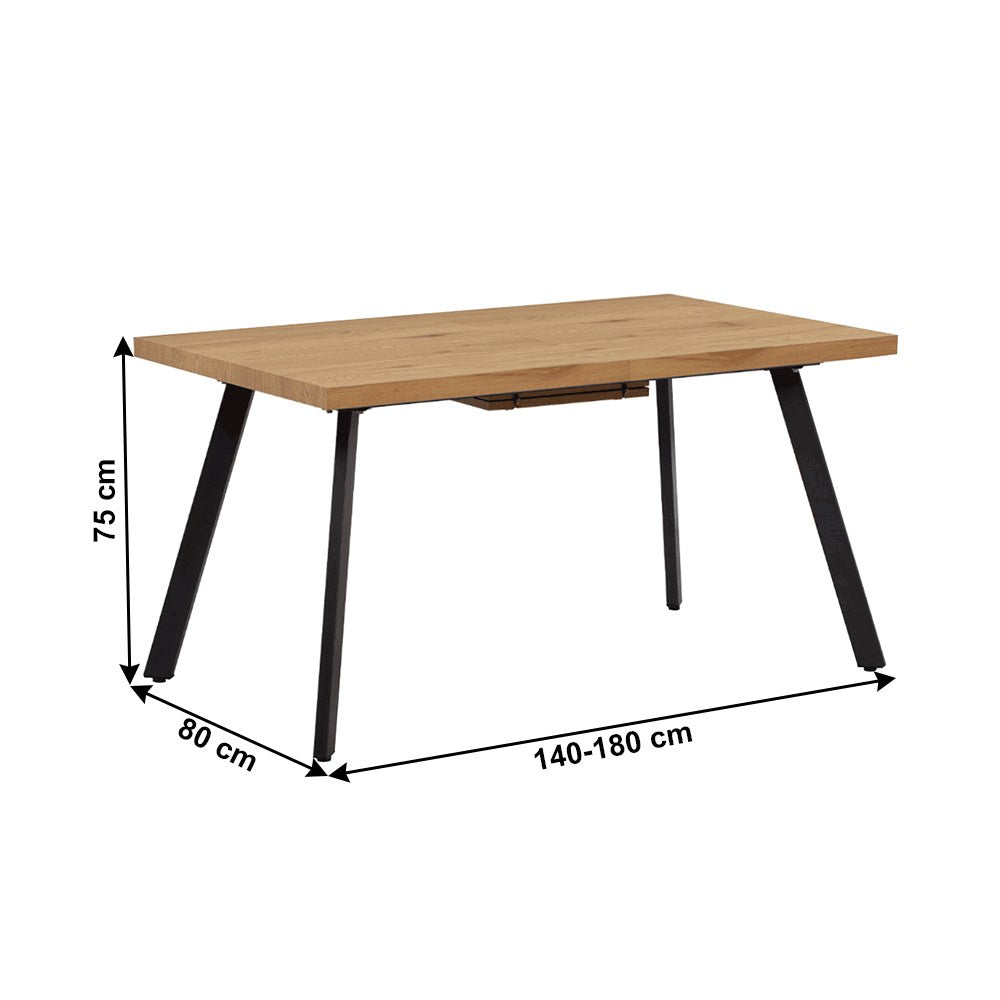 Masă dining Akaiko – schiță cu dimensiuni, imaginea 2