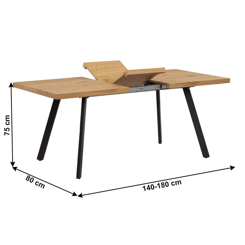 Masă dining Akaiko – schiță cu dimensiuni