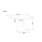 Masă dining Angel – schiță cu dimensiuni