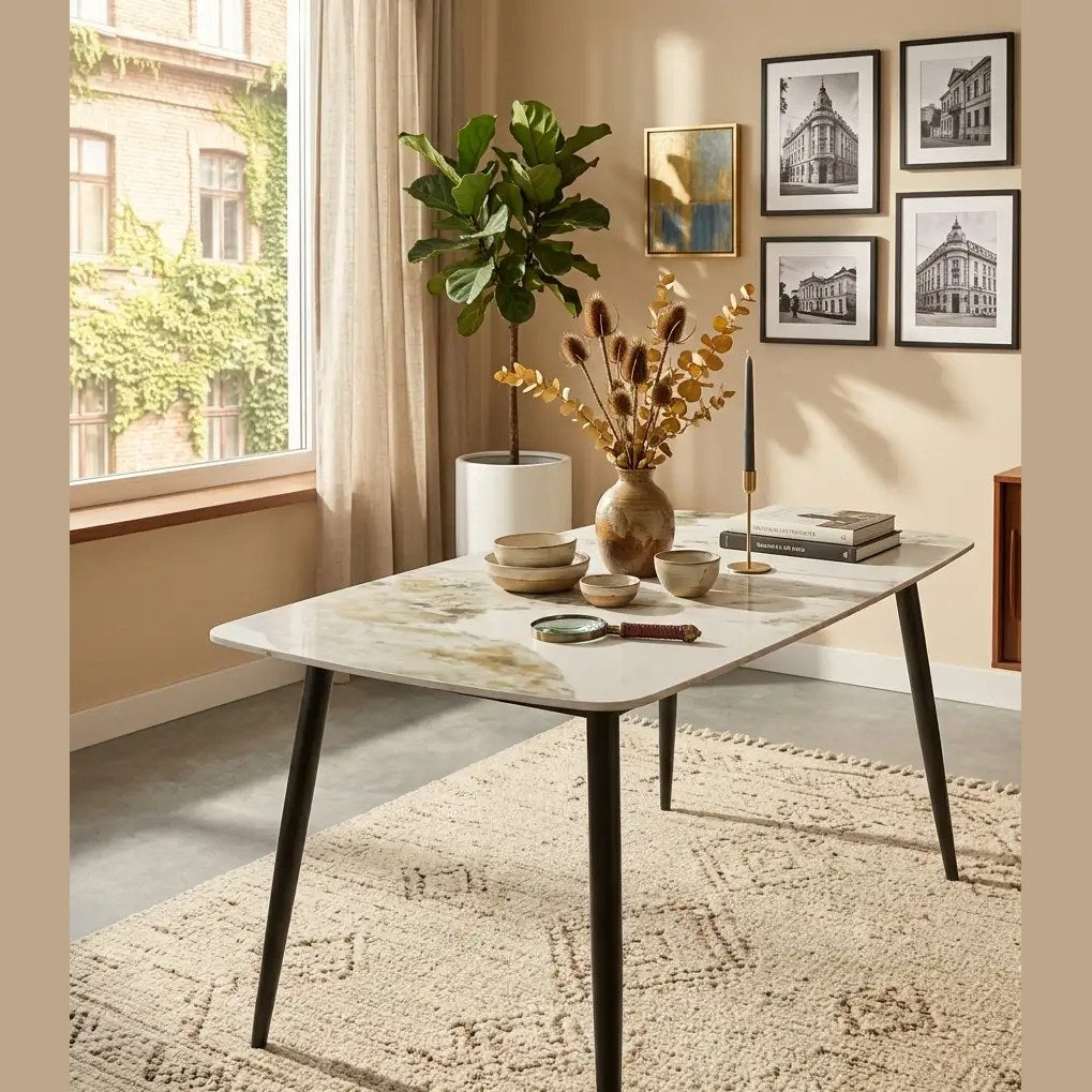Masă dining Ata Marble în bucătărie și în sufragerie, imaginea 2
