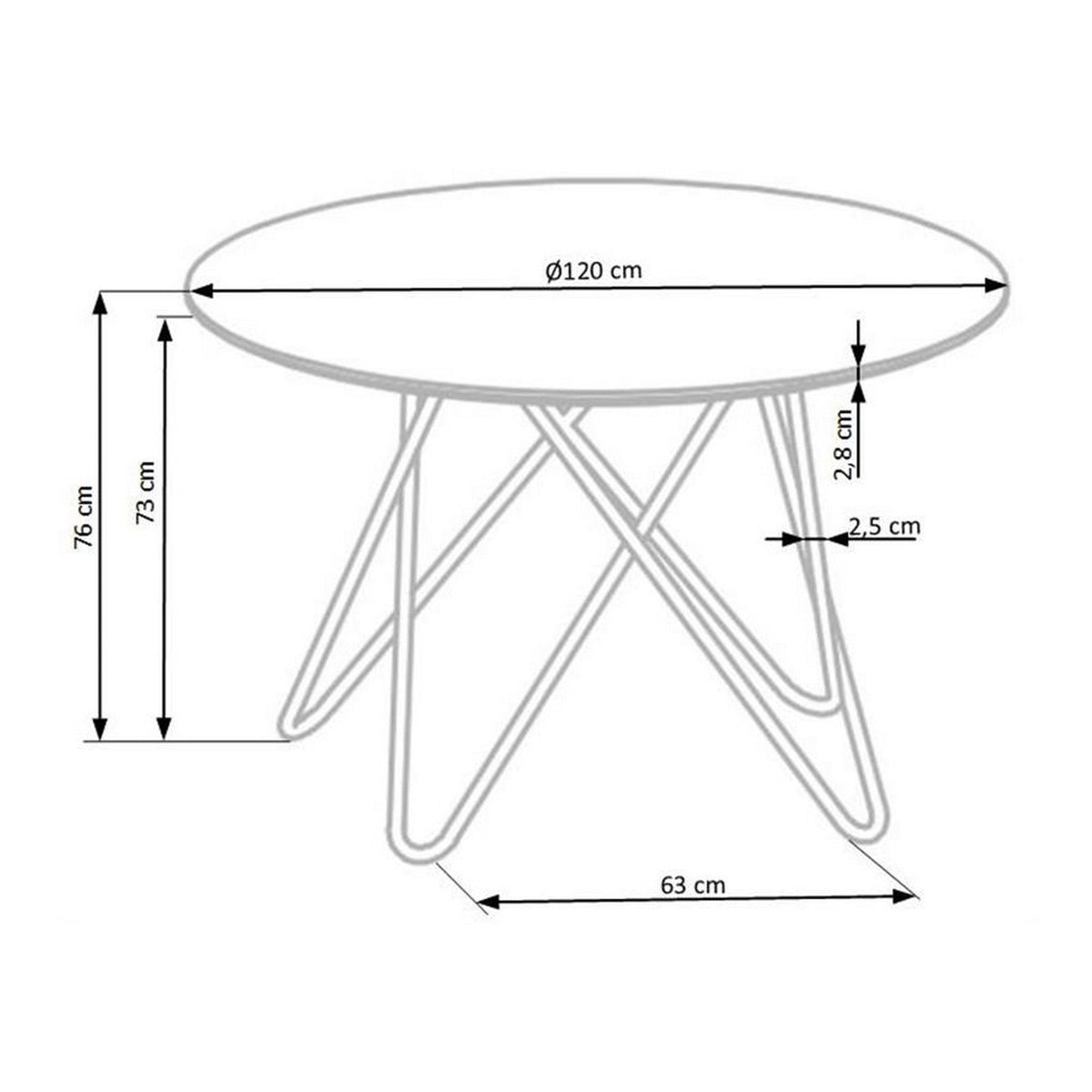 Masă dining Bonello, vedere din alt unghi, imaginea 4