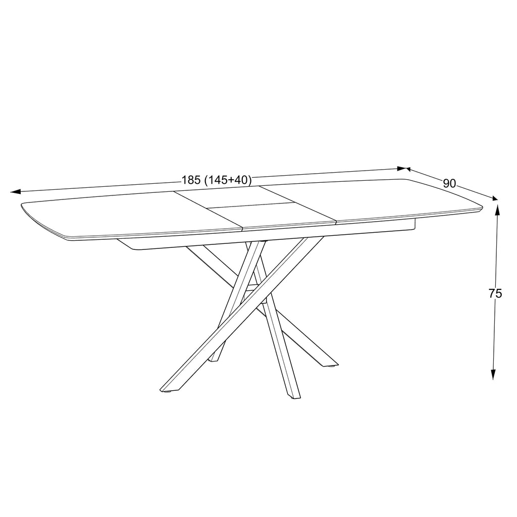 Masă dining Lisa – schiță cu dimensiuni