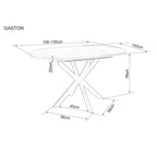 Masă dining Gaston – schiță cu dimensiuni