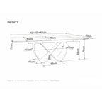 Masă dining Infinity – schiță cu dimensiuni