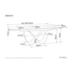 Masă dining Infinity – schiță cu dimensiuni