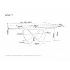 Masă dining Infinity – schiță cu dimensiuni