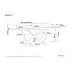Masă dining Infinity – schiță cu dimensiuni