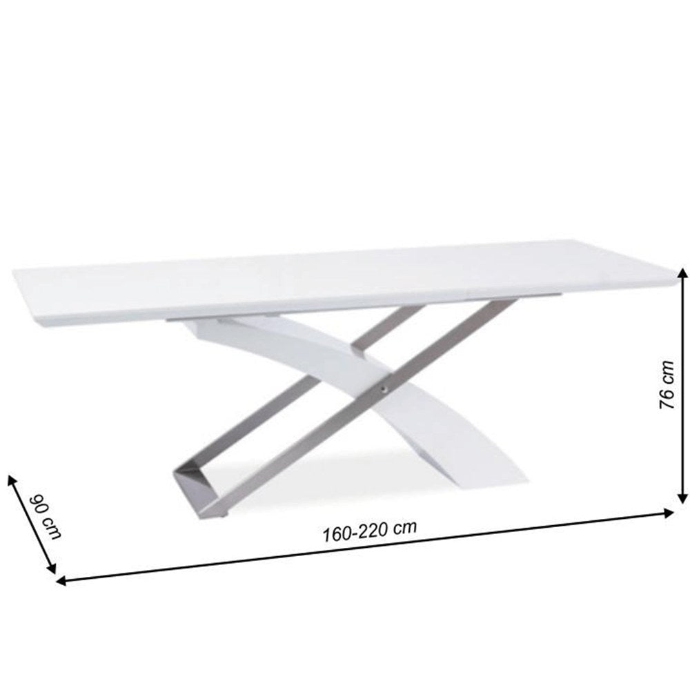 Masă dining Kros – schiță cu dimensiuni