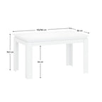 Masă dining Lindy – schiță cu dimensiuni