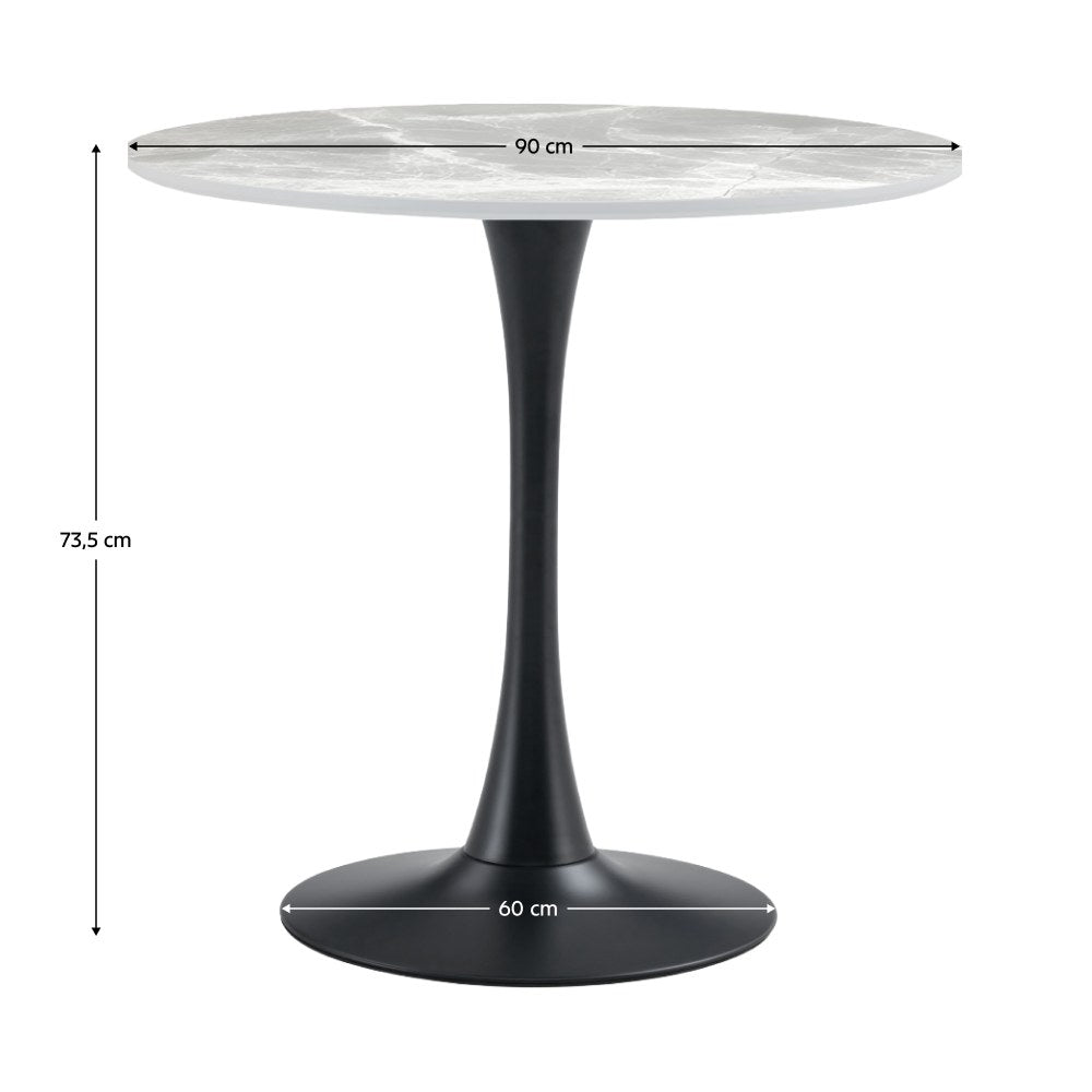 Masă dining Lorian – schiță cu dimensiuni
