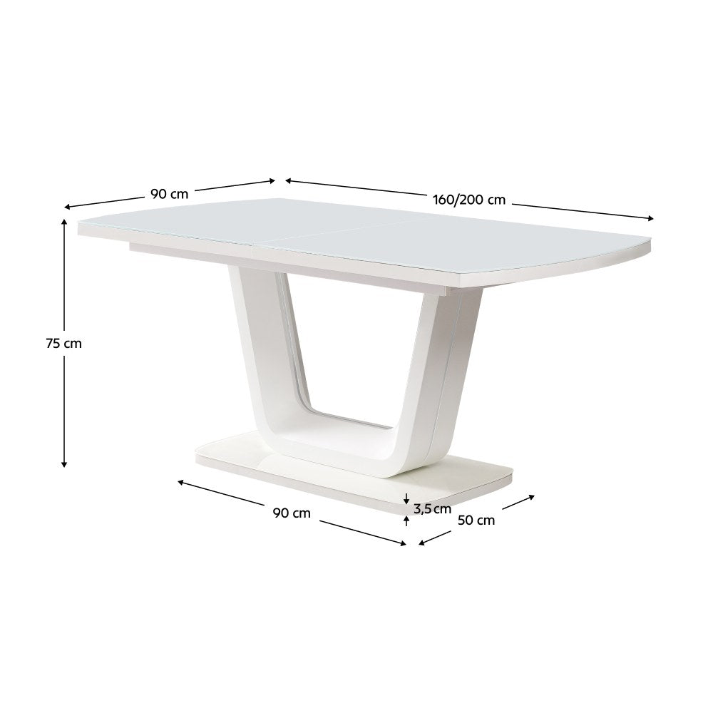 Masă dining Olav – schiță cu dimensiuni