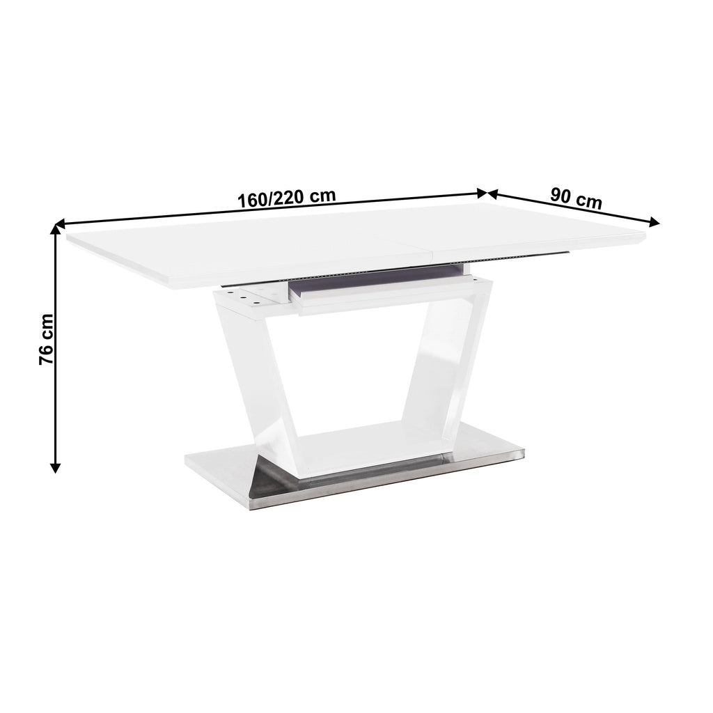 Masă dining Perak – schiță cu dimensiuni