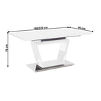 Masă dining Perak – schiță cu dimensiuni