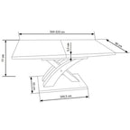 Masă dining Sandor – schiță cu dimensiuni