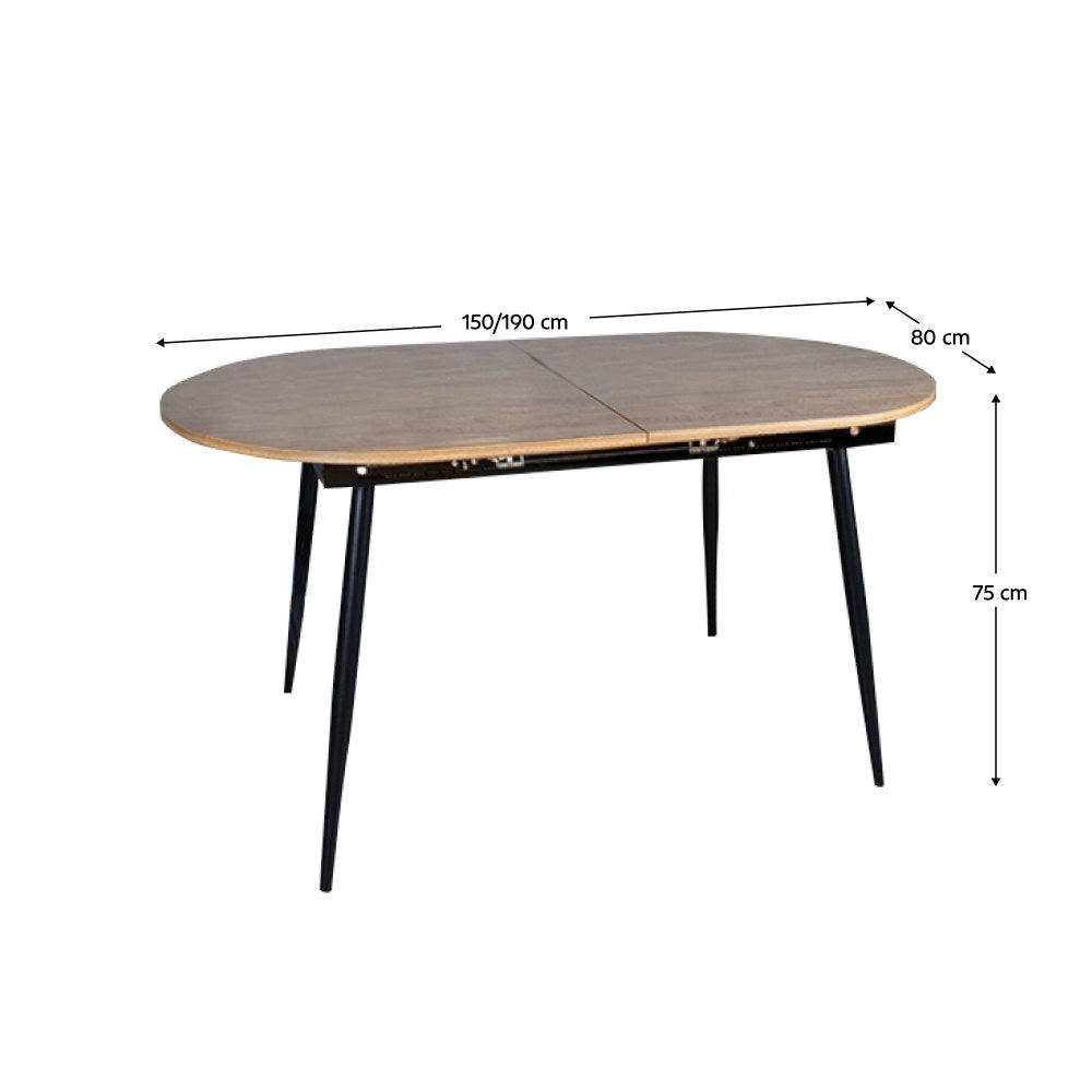 Masă dining Tameron – schiță cu dimensiuni