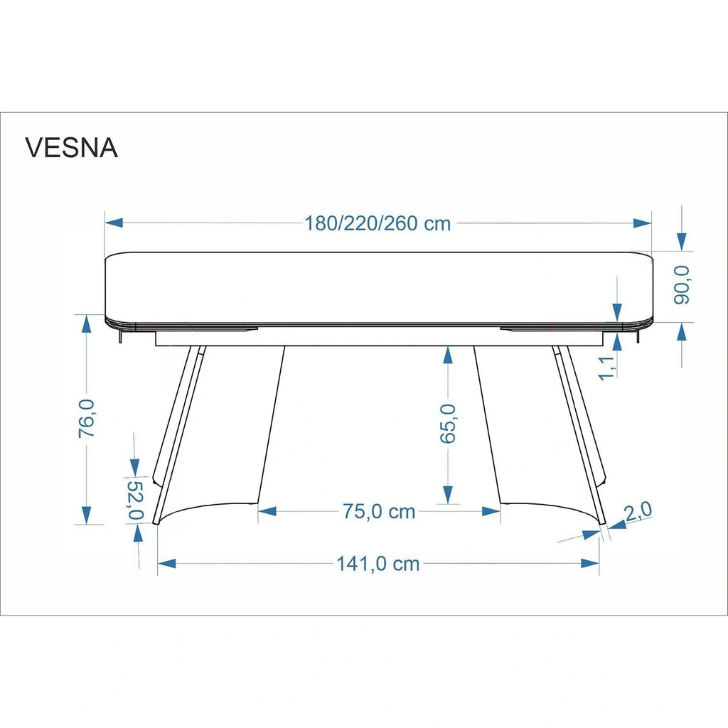 Masă dining Vesna, detaliu