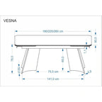 Masă dining Vesna, detaliu