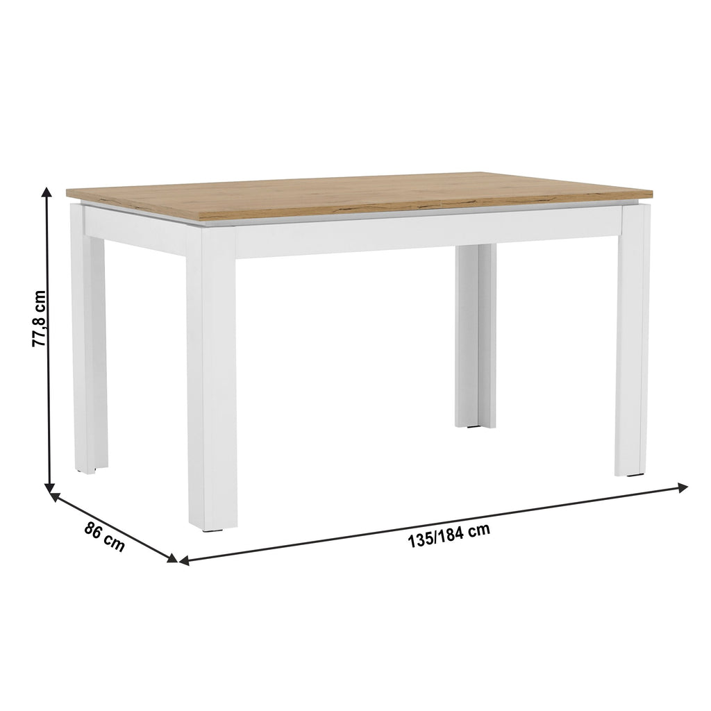 Masă dining Vilgo – schiță cu dimensiuni
