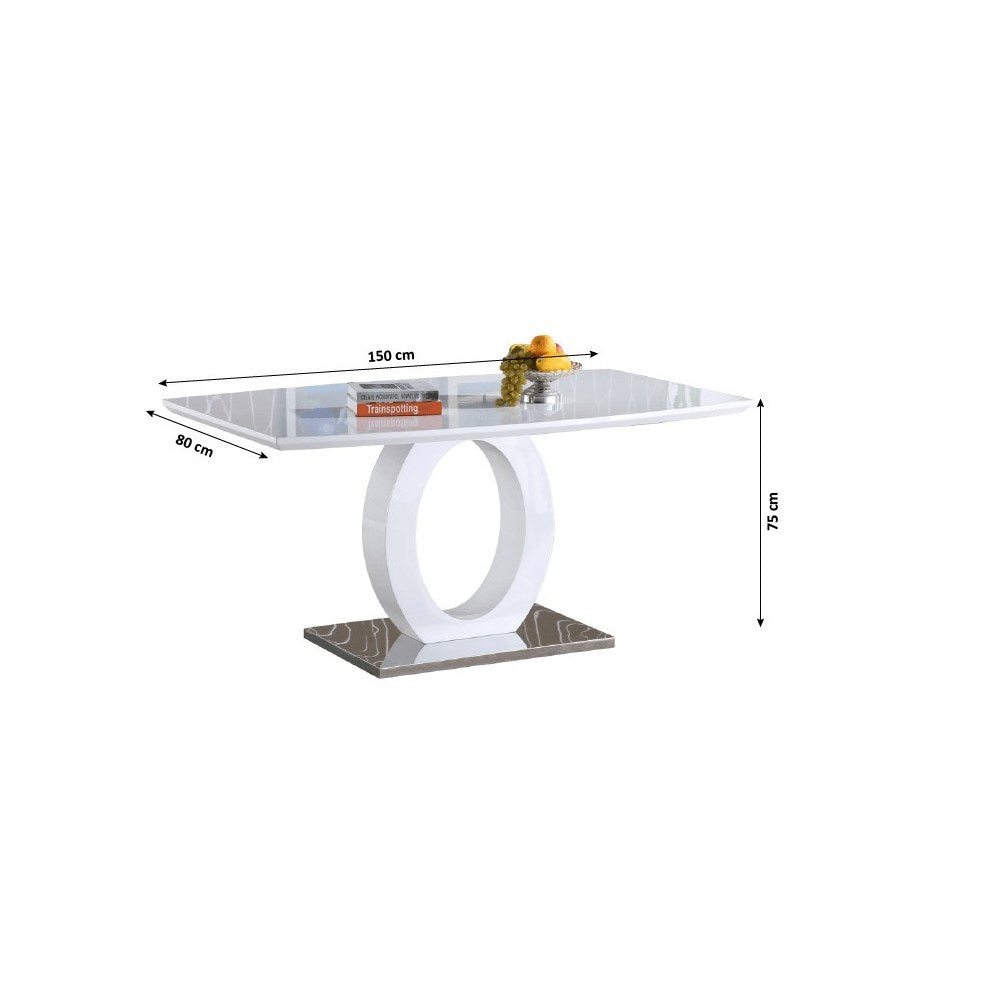 Masă dining Zarni – schiță cu dimensiuni