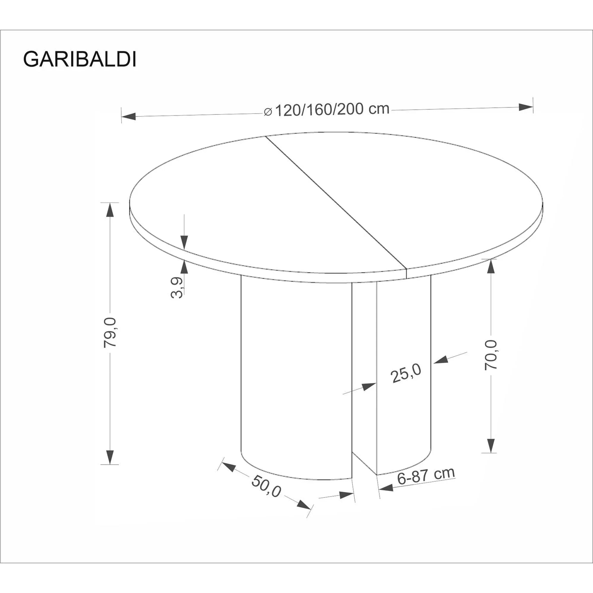 Masa extensibila GARIBALDI, vedere 3