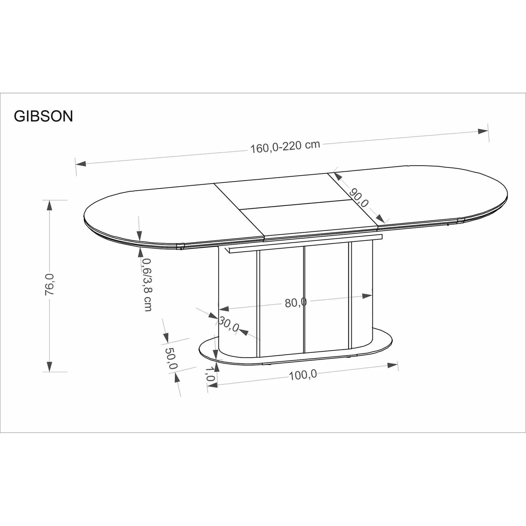 Masa extensibila GIBSON, vedere 3