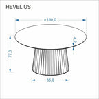 Masa HEVELIUS, nuc/negru