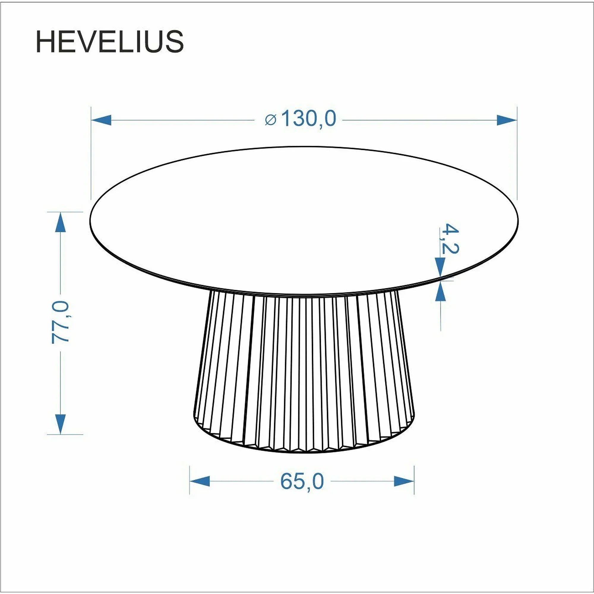 Masa HEVELIUS, nuc/negru