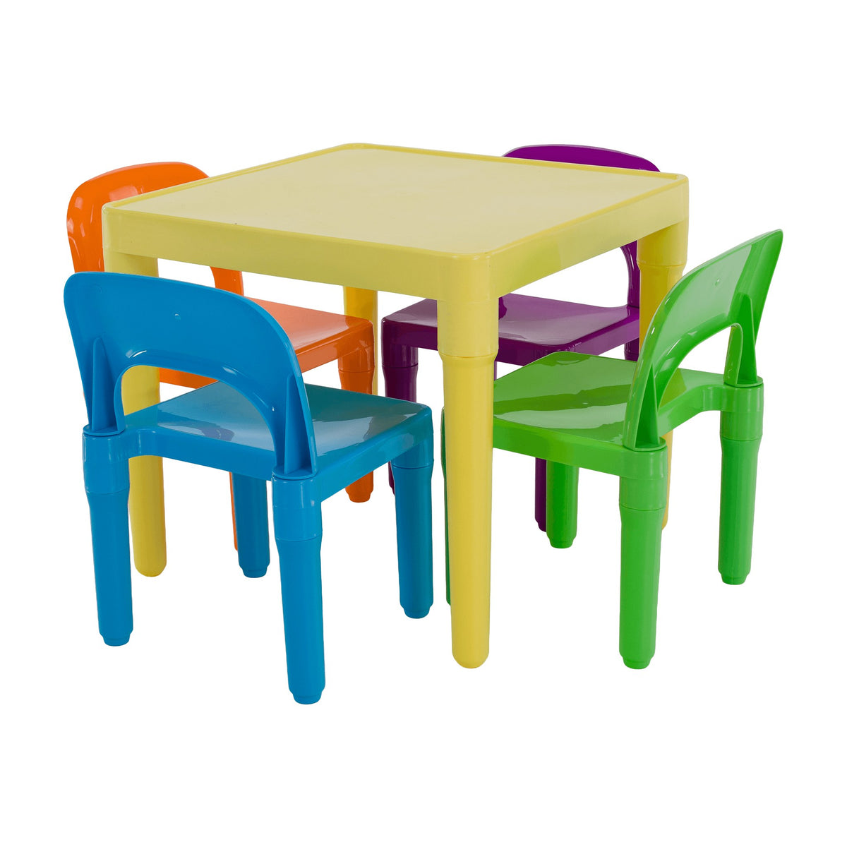 Măsuță cu scaune copii Zilbo, multicolor, vedere din față