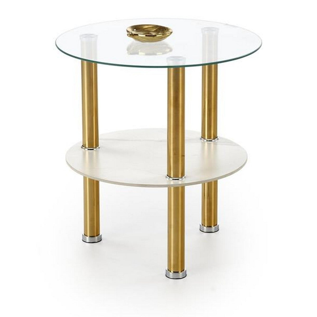 Măsuță de cafea Ducat S, transparent și auriu, vedere din față