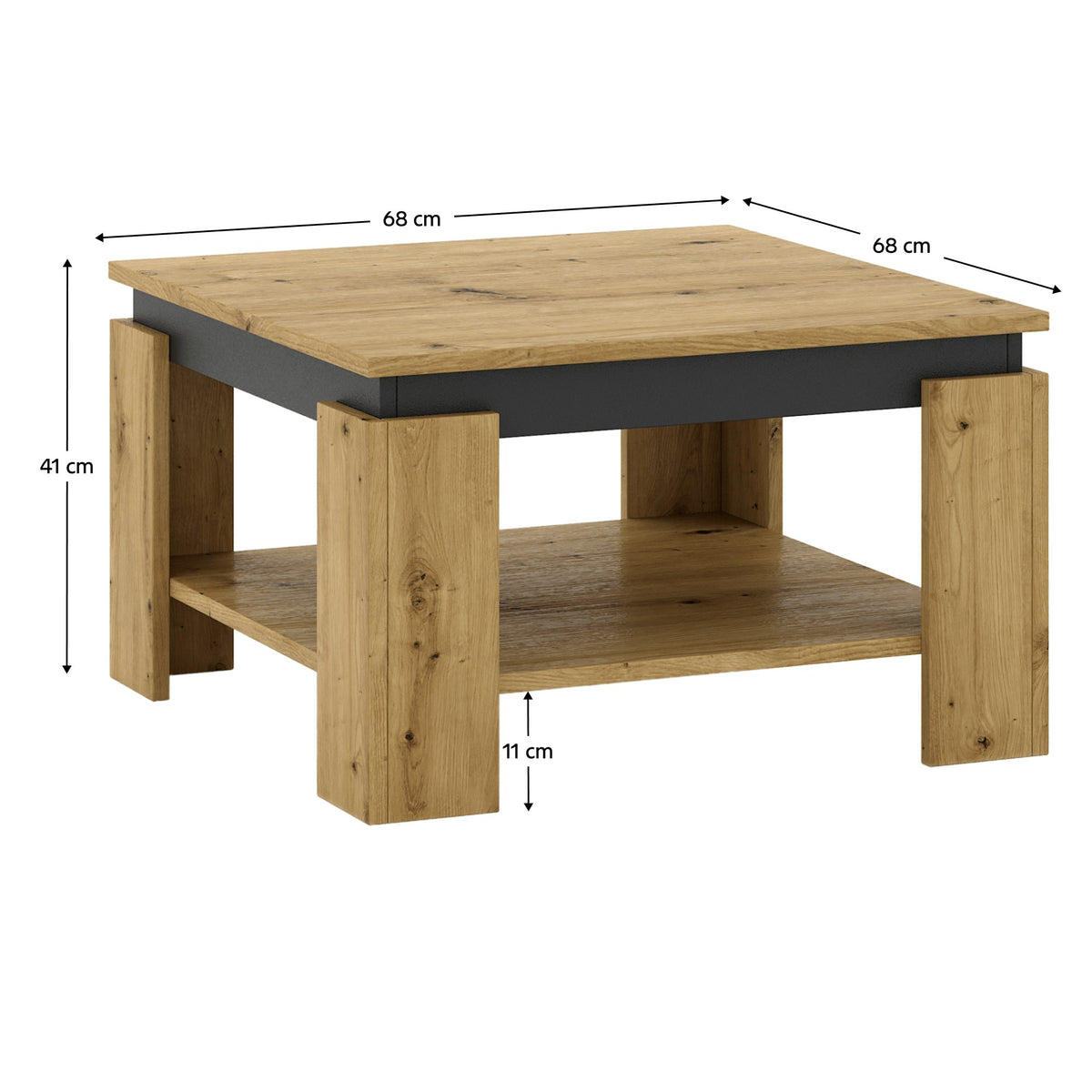 Măsuță de cafea Lejsy – schiță cu dimensiuni