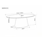 Măsuță de cafea Marocco – schiță cu dimensiuni