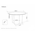 Măsuță de cafea Rosalia – schiță cu dimensiuni