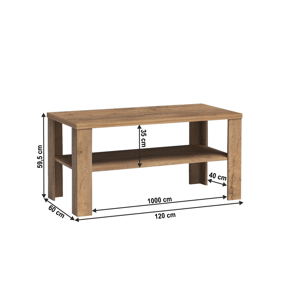 Măsuță de cafea Tedy – schiță cu dimensiuni