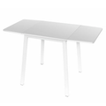 Masa dining MAURO, MDF folie/metal, alb, 60-120x60 cm