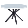 Masa dining MEDOR, alb mat / negru