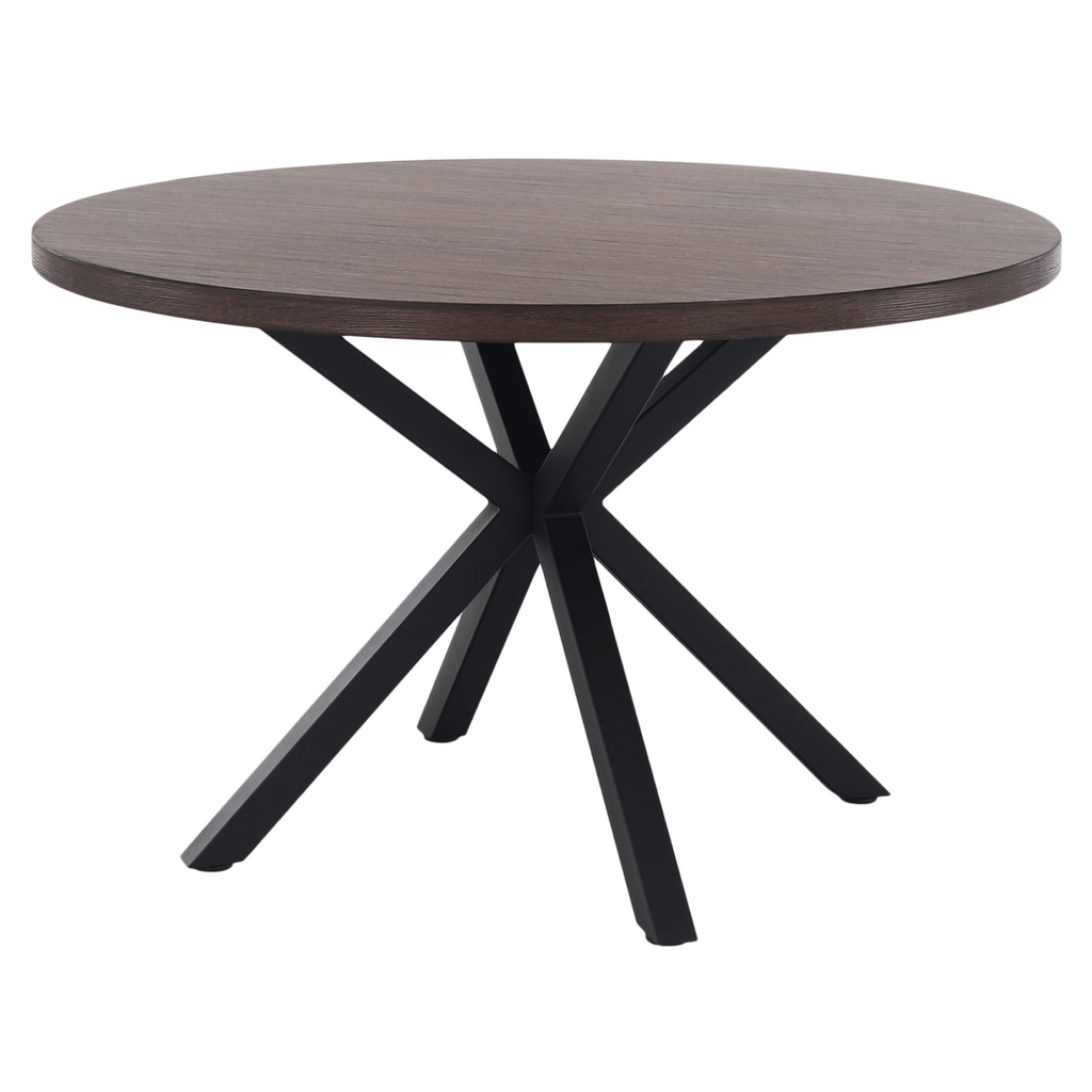 Masa de sufragerie MEDOR, stejar inchis/negru, diametru 120 cm