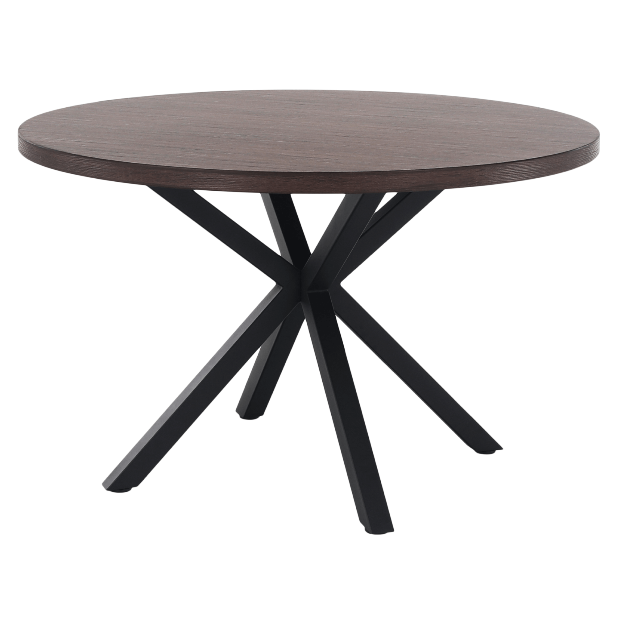 Masa de sufragerie MEDOR, stejar inchis/negru, diametru 120 cm