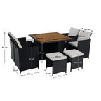 Set gradina MELFORD, negru / crem / natural
