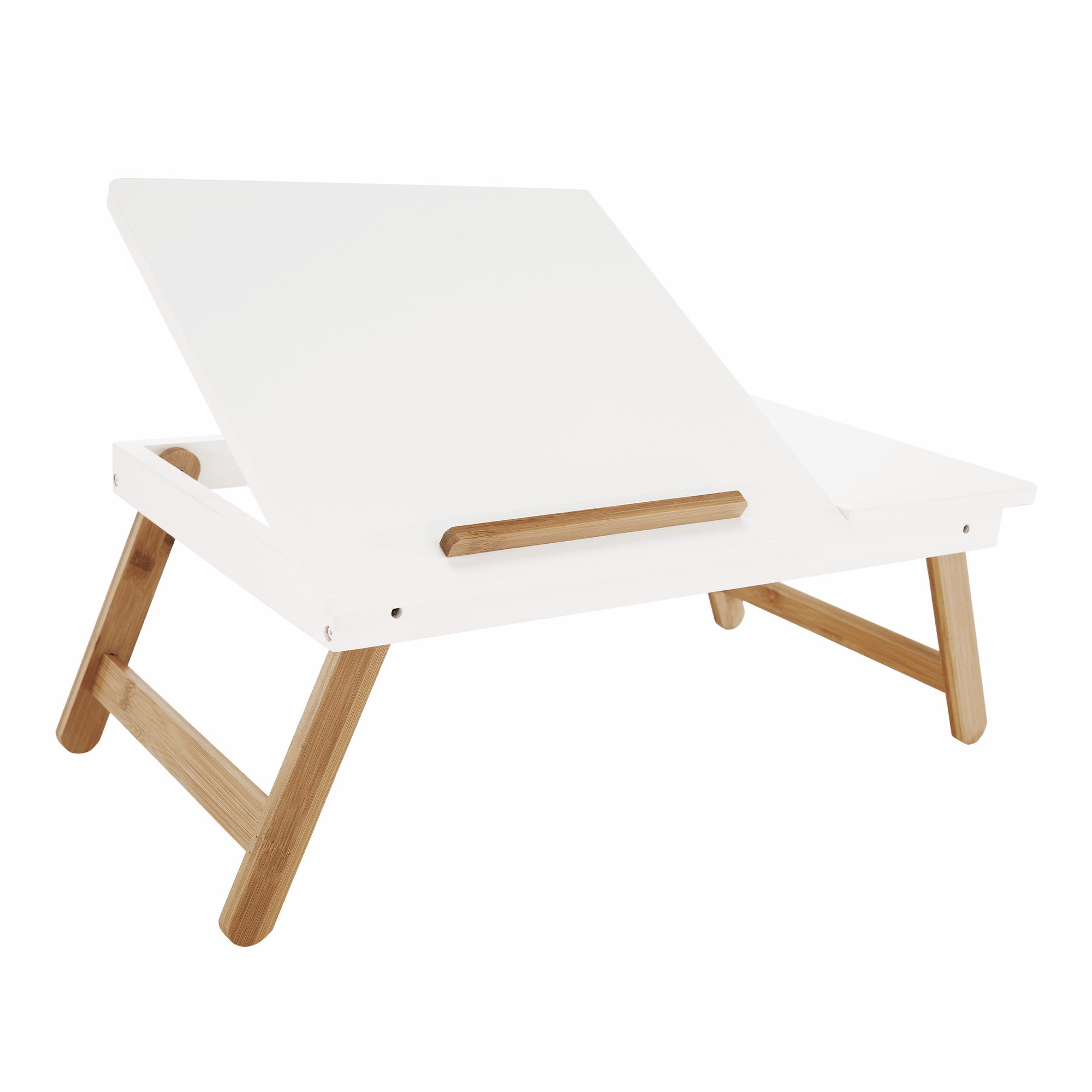Masa pliabila pentru laptop MELTEN, bambus alb/natural