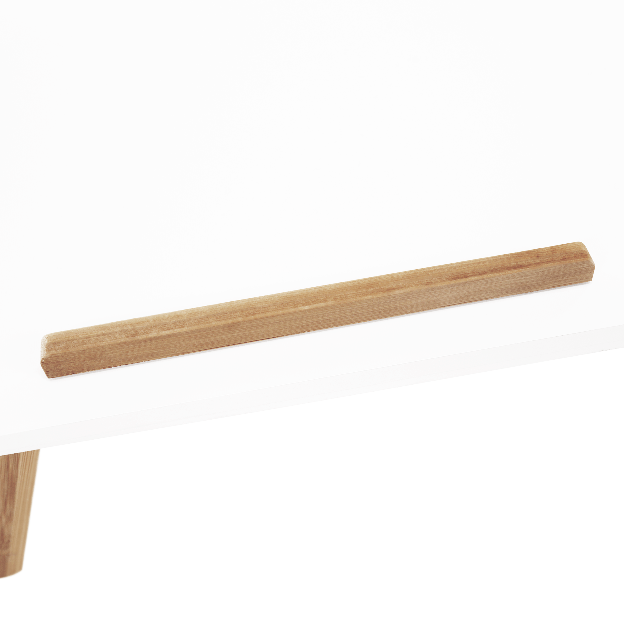 Birou PC MELTEN, alb / natural