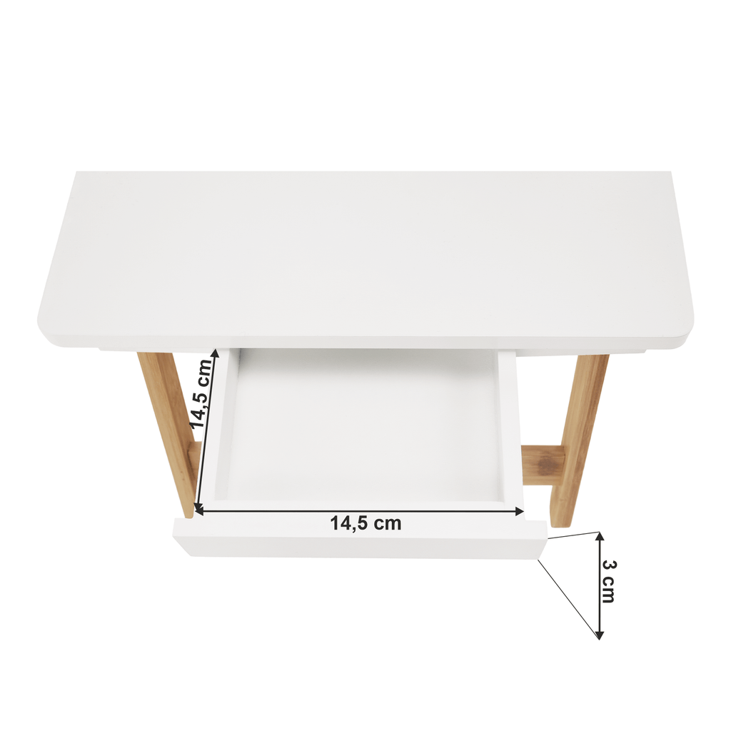 Birou PC MELTEN, alb / natural