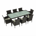 Set de gradina din 9 piese MENIBOR, maro/bej