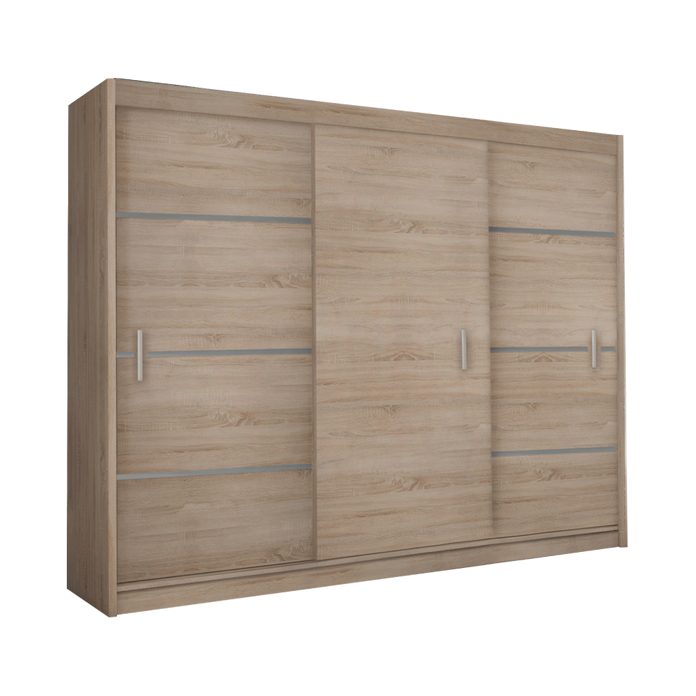Dulap cu usa glisanta MERINA 250, stejar sonoma/gri