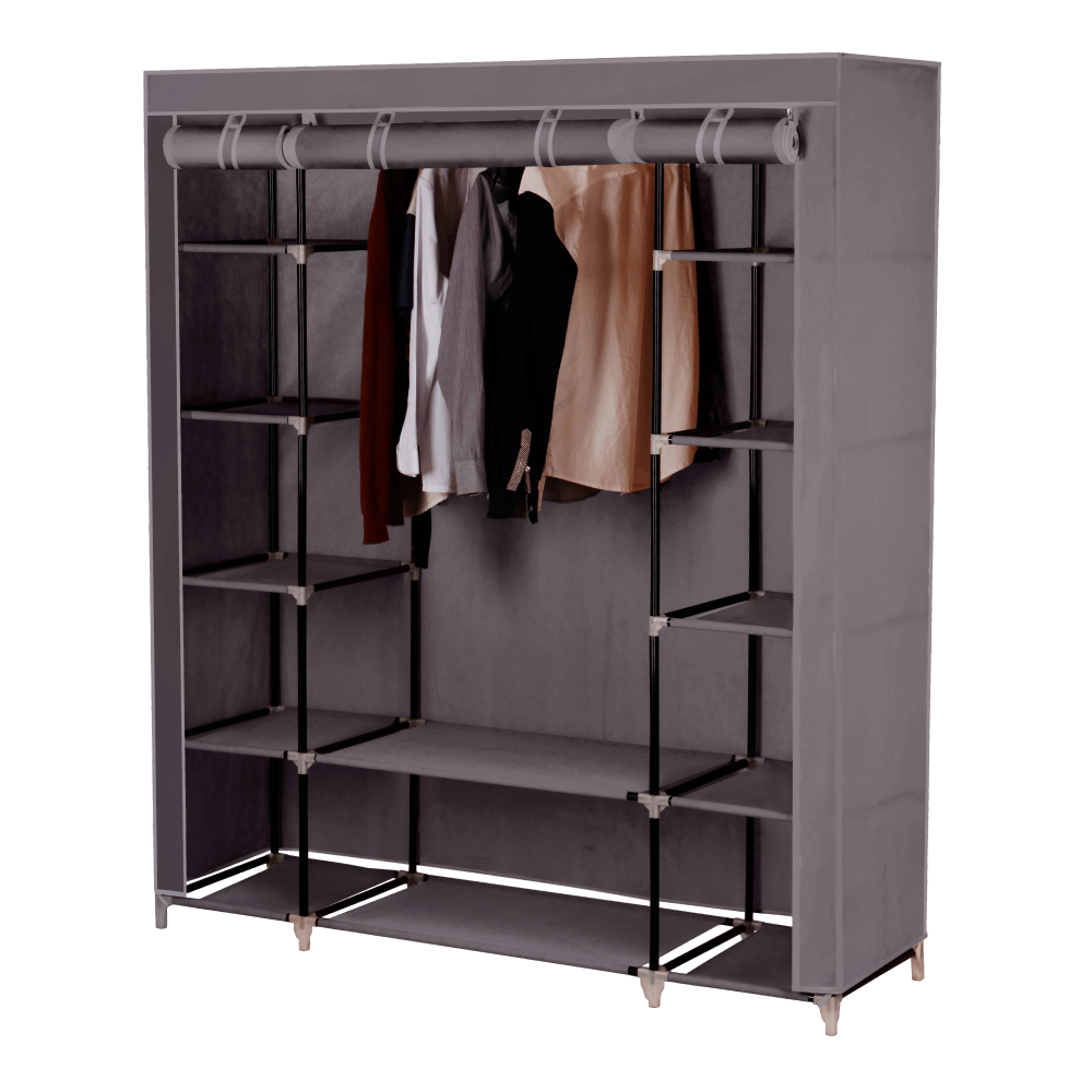 Organizator de garderoba METIN VNW15, material textil/metal, maro